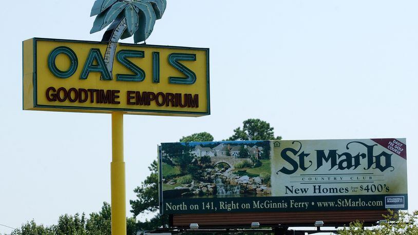 Oasis Goodtime Emporium on Peachtree Industrial Boulevard. (Photo by RICH ADDICKS/STAFF)