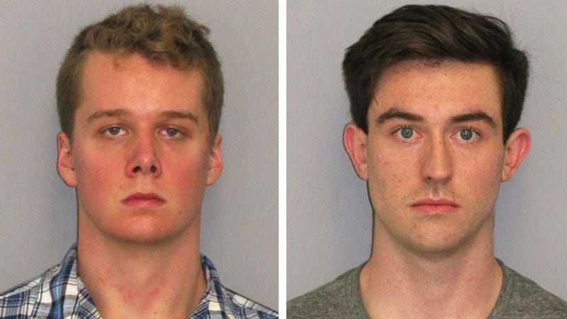 Liam McAtasney, left, and Preston Taylor are pictured in their 2017 mugshots.