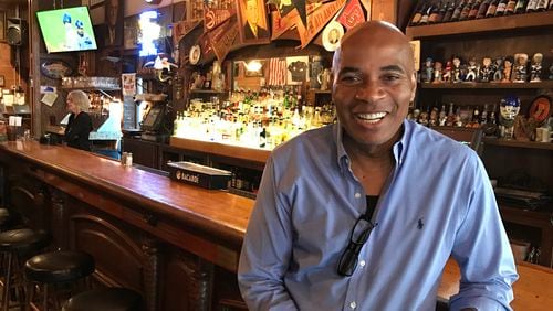 Tony Harris is back living in Smyrna. I met him at Manuel's Tavern, where he has never been to before, believe it or not. CREDIT: Rodney Ho/rho@ajc.com