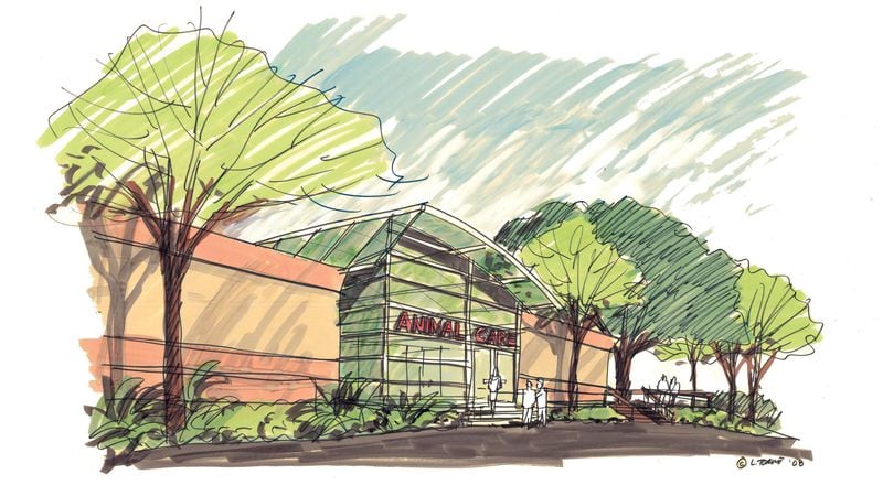Zoo Atlanta officials broke ground for the new Rollins Animal Health Center Thursday. The new facility will vastly increase the space available to treat the zoos animals. Illustration: Zoo Atlanta.