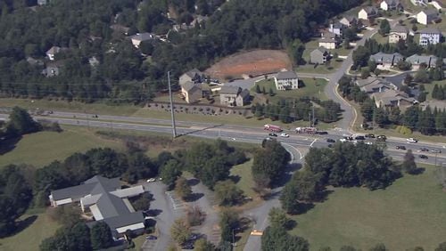 The single-vehicle crash happened Monday near Dallas Highway and Ward Farm Drive, Cobb County officials said.