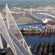 The Talmadge Memorial Bridge soars over the Savannah River, linking South Caroilna with Georgia. A decision is expected in fall 2025 on how to replace the bridge, one of Savannah’s most distinctive landmarks. (AJC file)