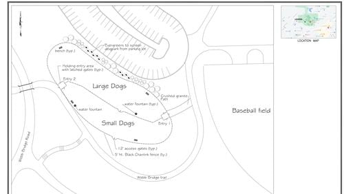 An Alpharetta family has verbally committed $50,000 to help develop a dog park at Webb Bridge Park. (Courtesy City of Alpharetta)