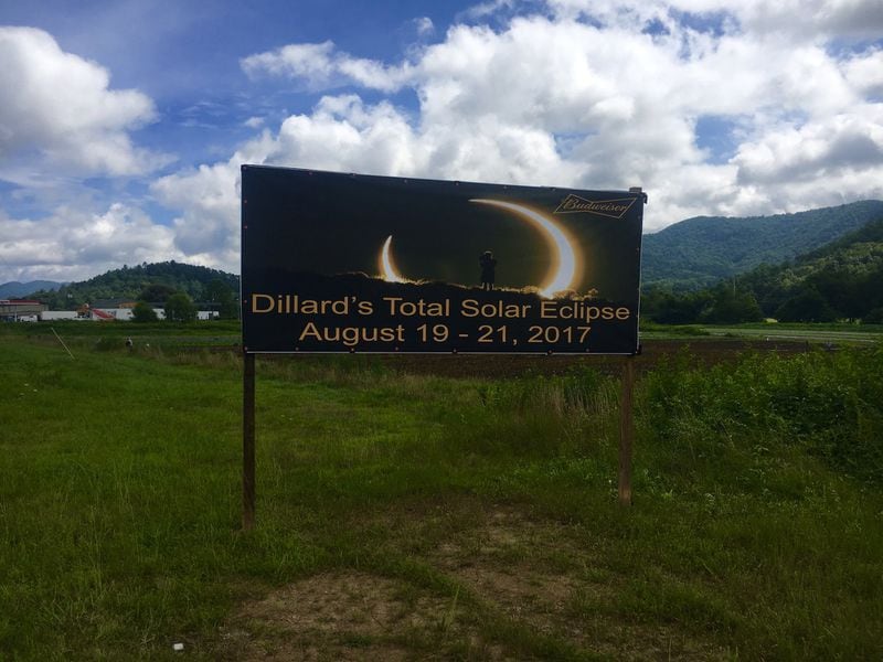 Moody Barrick, public works director for the city of Clayton, took this photo of a sign about the upcoming solar eclipse. The hobbyist photographer was researching tips on photographing a lunar eclipse when he stumbled upon the realization his community was right along the path of the Aug. 21 solar eclipse. CONTRIBUTED BY MOODY BARRICK