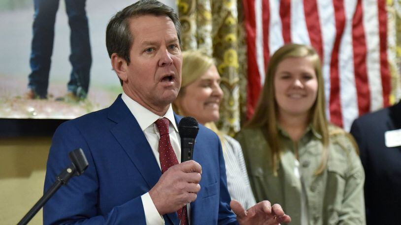Gov.-elect Brian Kemp, in advance of his inauguration, speaks during one of his Georgians First celebrations at the Foundation Club in Augusta. Kemp will take office as Georgia’s 83rd governor on Monday. HYOSUB SHIN / HSHIN@AJC.COM