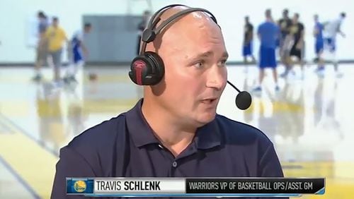 Travis Schlenk has been in the Golden State Warriors organization for more than a decade. Schlenk has been hired as the new Atlanta Hawks general manager.