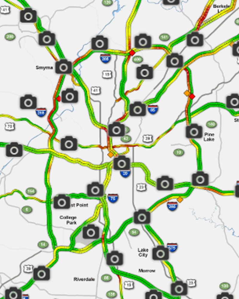 Traffic remains heavy along I-285 and the Downtown Connector around 5:30 p.m., according to the WSB 24-hour Traffic Center.