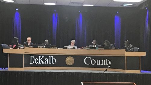 DeKalb Commissioner Jeff Rader, second from left, was elected presiding officer of the Board of Commissioners on Jan. 9, 2017.