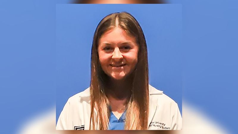 Laken Riley is shown in an August 2023 photo from the White Coat Ceremony for Augusta University's College of Nursing, where she was a student.
