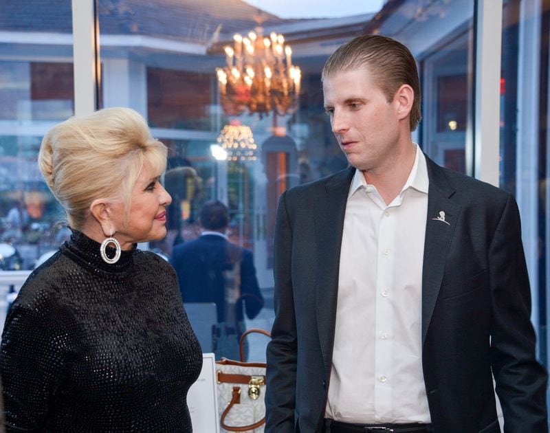 Ivana Trump and Eric Trump attend the 9th Annual Eric Trump Foundation Golf Invitational Auction & Dinner at Trump National Golf Club Westchester on September 21, 2015 in Briarcliff Manor, New York. (Photo by Grant Lamos IV/Getty Images)