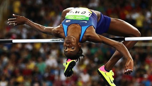 Georgia Tech grad Chaunté Lowe of the U.S. competes in the Olympic high jump Saturday night in Rio de Janeiro. (Photo by Ezra Shaw/Getty Images)
