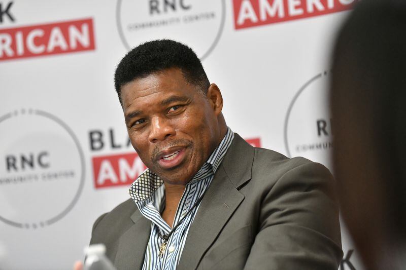 During a recent appearance in Sandy Springs, Republican U.S. Senate candidate Herschel Walker criticized a portion of the climate change, health care and tax legislation President Joe Biden recently signed into law. He took aim at a plan to spend $150 million per year to plant trees in “urban forests” in cities such as Atlanta where rapid development has stripped out established trees and increased the risk of flooding. "Don't we have enough trees around here?" Walker asked. (Hyosub Shin / Hyosub.Shin@ajc.com)