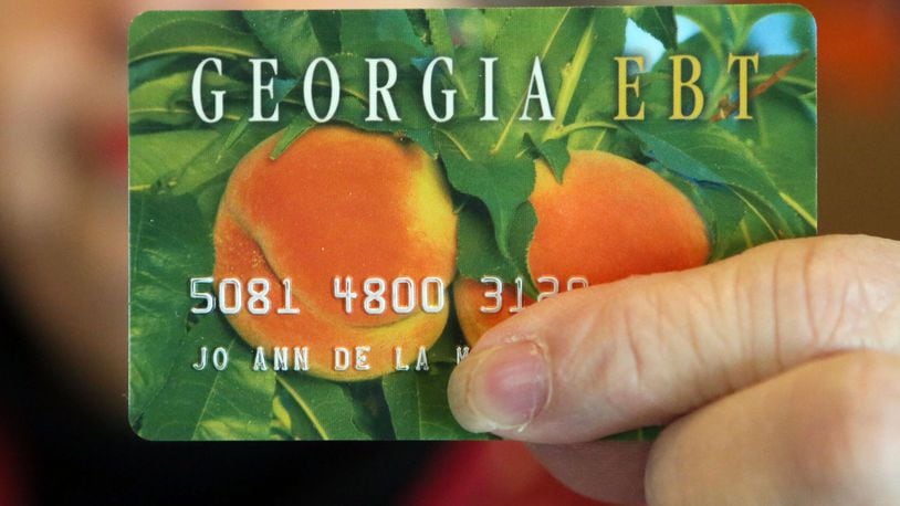 Georgians use this EBT card to access food stamp benefits. BOB ANDRES / BANDRES@AJC.COM