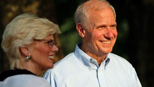 David Poythress with his wife Elizabeth, campaigning during the 2010 Democratic primary. AJC file