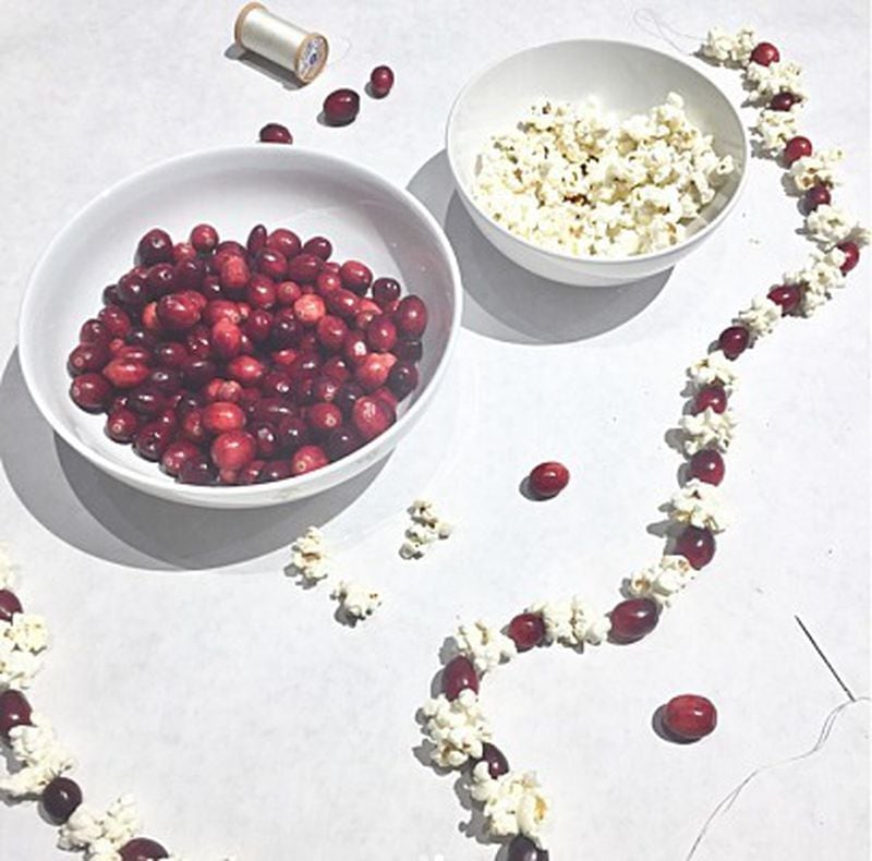 Cranberry popcorn garland