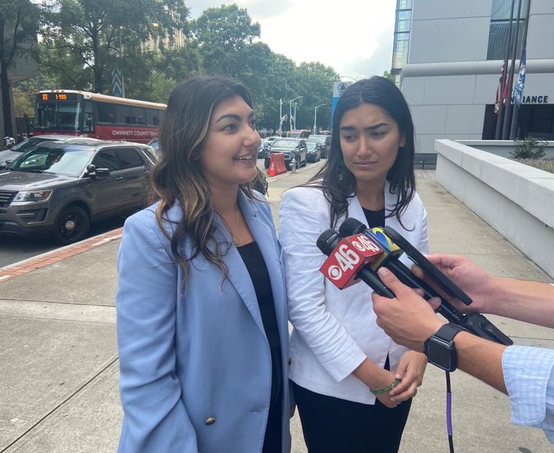 Sahar Jahangard (left) and her younger sister Sepeideh said they were relieved after their father's killer was sentenced to life in prison.