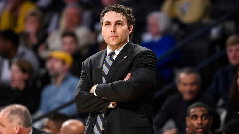 Georgia Tech head coach Josh Pastner watches his team in the first half of an NCAA college basketball game against North Carolina State in Atlanta, Thursday, March 1, 2018. (AP Photo/Danny Karnik)