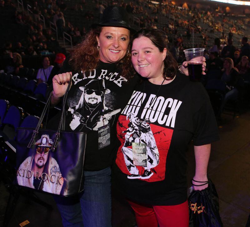 Donna Osbourne and her daughter, Gabby, show off their Kid Rock attire before the show at Infinite Energy Center on Friday, February 9, 2018. RobbsPhotos.com