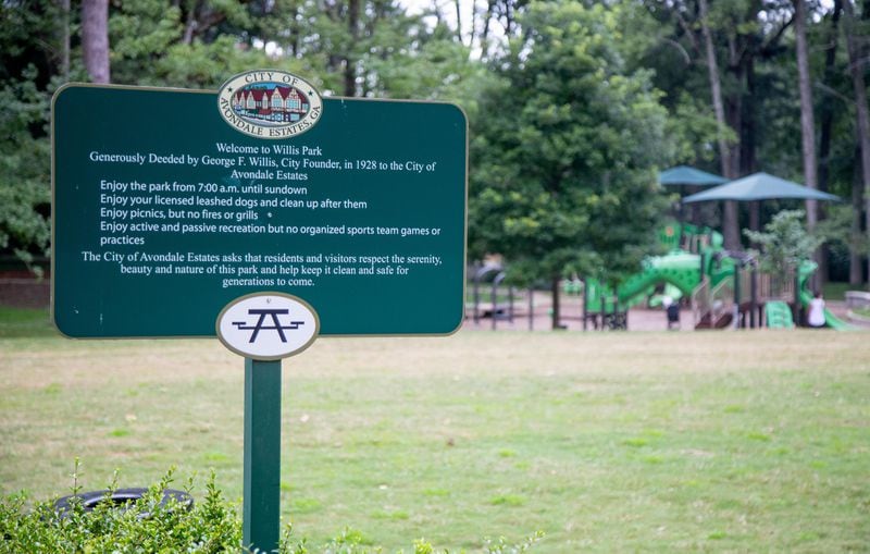 REVISED SIGNS: Willis Park is located in Avondale Estates STEVE SCHAEFER FOR THE ATLANTA JOURNAL-CONSTITUTION