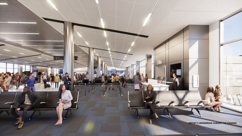 Rendering of what Hartsfield-Jackson International Airport's Concourse D will look like after a $1.4 billion widening project.