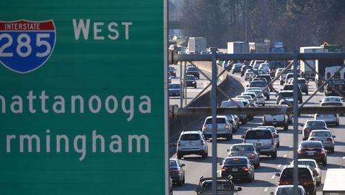 Jan. 13, 2016 Atlanta - Traffic was jammed on I-285 westbound near Ga. 400 exit on Wednesday afternoon A new 10-year plan unveiled last week by Gov. Nathan Deal included billions of dollars for toll lanes along I-285 and Ga. 400, which would create a seamless interstate network of toll lanes along northern suburbs. HYOSUB SHIN / HSHIN@AJC.COM