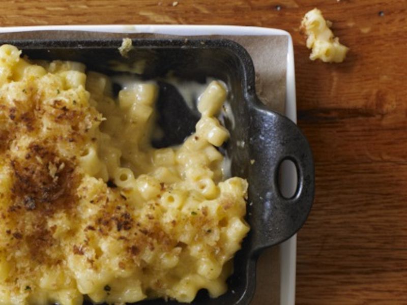 Table & Main's mac 'n cheese is made with three cheeses and toasted breadcrumbs.