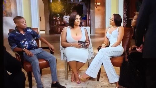 Chris and Mimi get emotional but Ariane also got in the mix. (Nina Parker is the host, second to left) CREDIT: VH1 screen grab
