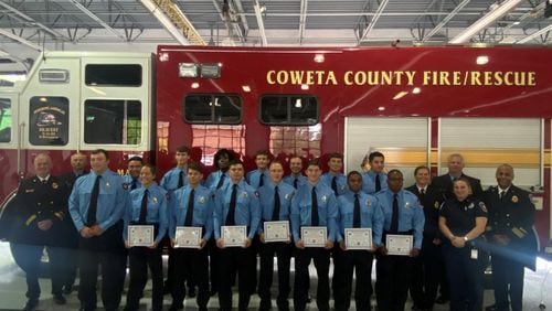The 2022 recruit class of the Coweta County Fire Department poses at their August graduation in this photo posted to the department's Facebook page.
