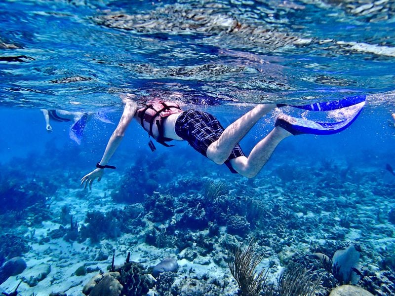 Underwater exploring is easy for kids in Belize. Contributed by Susan Schroeter