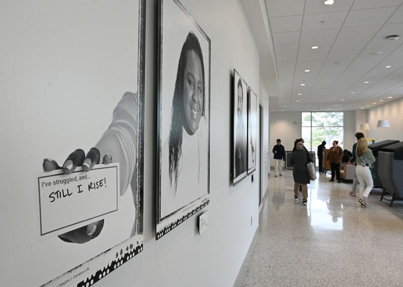 A new mental health campaign launched by Emory University features portraits and messages about overcoming failure. "Reframes: Discovering the Possible" launched on campus Thursday with an aim to combat toxic perfectionism. (Hyosub Shin / Hyosub.Shin@ajc.com)