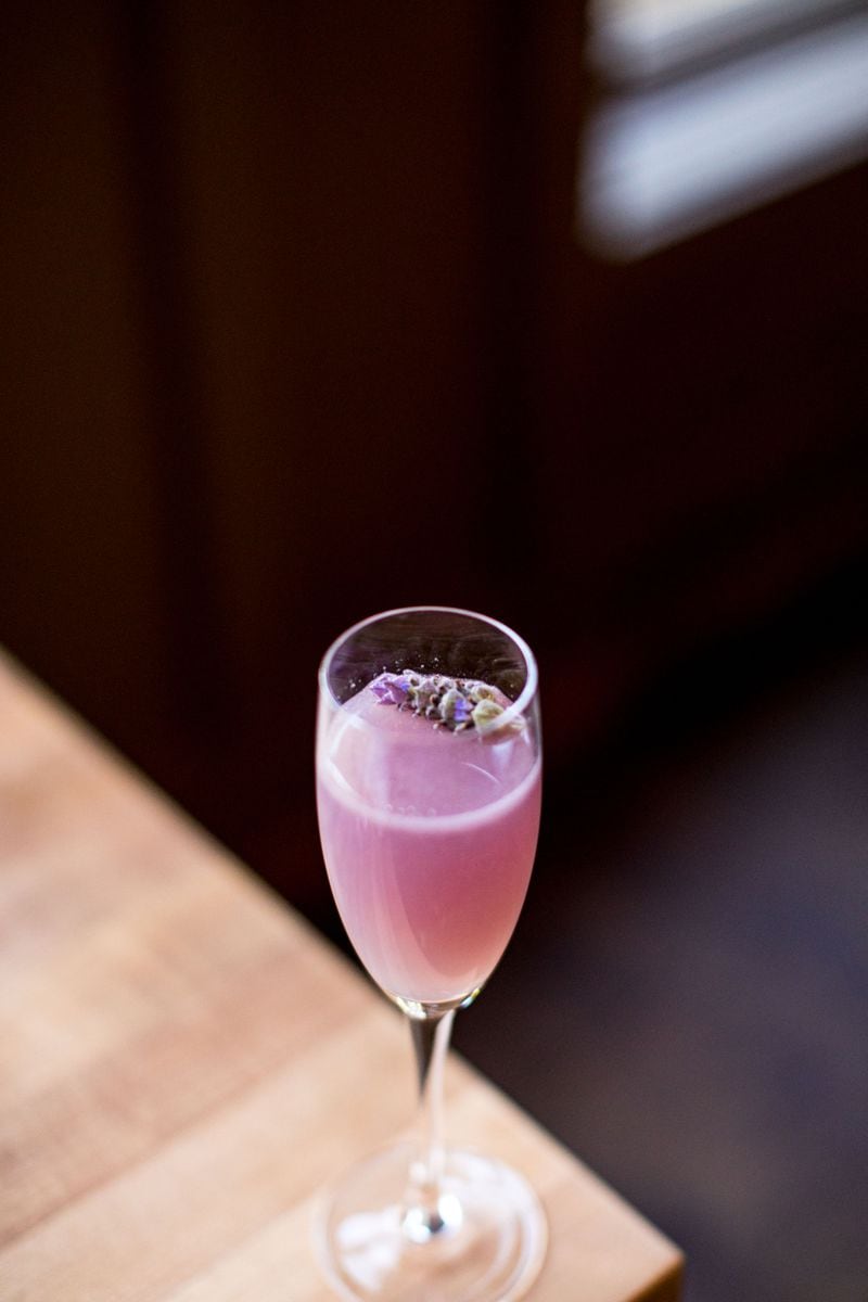 The Butterfly Effect at Colletta is made from gin, lavender-honey syrup and lemon.