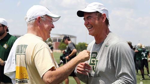 Former Baylor University president Ken Starr, left, and head football coach Art Briles were among those who were fired by the school’s board of regents in the wake of a major sexual assault scandal involving football players that has rocked the program.