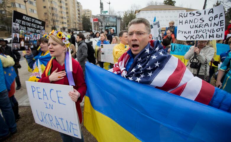 Russian military actions in Ukraine spark demonstrations