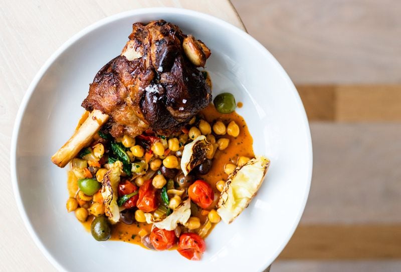 Adalina serves a hearty, rustic version of braised lamb shank with chickpeas, tomatoes, olives and cabbage. CONTRIBUTED BY HENRI HOLLIS