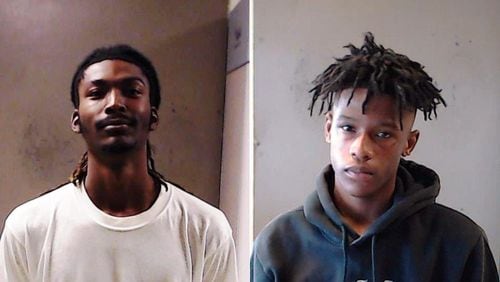 Demetrius Leshawn Baker (left) and Jacquez LaJuan Freeman were arrested this week and charged with murder in separate DeKalb County fatal shootings.