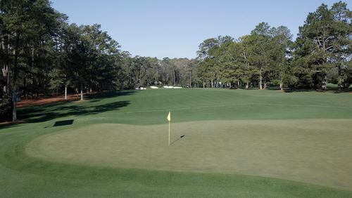 This March 31, 2010 photo shows the green on the 14th hole at Augusta National Golf Club, the site of the Masters golf tournament in Augusta, Ga. The hole can be a pivotal part of a Sunday charge at the Masters. (AP Photo/Rob Carr)