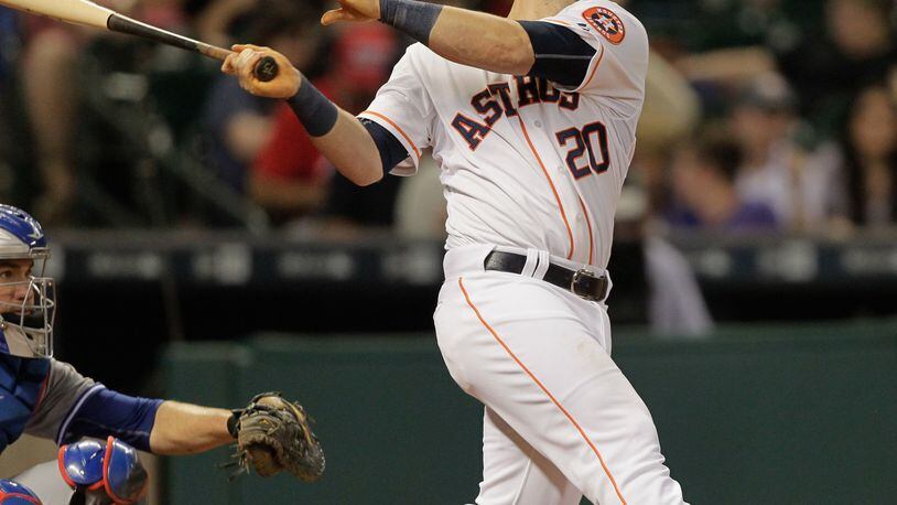 Preston Tucker had 17 homers in 467 plate appearances with the Astros during major-league stints in 2015 and 2016.  (AP Photo/Bob Levey)