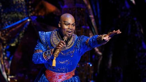 Disney's "Aladdin" will feature the antics of the Genie (Michael James Scott pictured) in the 2018-19 Broadway in Atlanta season. Photo: Deen van Meer