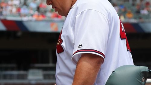 It’s been a terrible early season for Braves pitcher Bartolo Colon, who has an ERA over 10.00 in his past eight starts and lasted fewer than six innings in each. (Curtis Compton/AJC file photo)