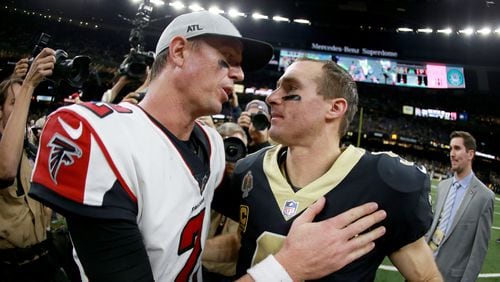 Falcons' Matt Ryan and Saints' Drew Brees have faced each other more times than any other quarterback tandem.