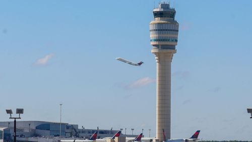 A Delta plane is seen taking off at Hartsfield-Jackson Atlanta International Airport on Wednesday, May 22, 2024.
Miguel Martinez /miguel.martinezjimenez@ajc.com