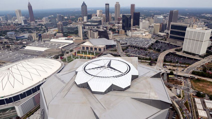 Mercedes-Benz Stadium aerial views