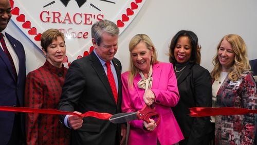 Gov. Brian Kemp and First Lady Marty Kemp at the opening of Grace’s House. Special. 