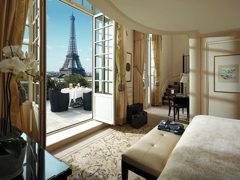The Eiffel Duplex Terrace Suite at the Shangri-La, a five-star luxury hotel in Paris. Atlanta’s former Chief Financial Officer Jim Beard repaid taxpayers $10,277 for a stay at the hotel in 2017. Beard did not submit a receipt so records do not show which room he stayed in. (Shangri-La Hotel)
