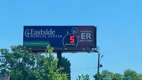 Eastside Medical Center has put up a new billboard displaying real-time wait estimates.