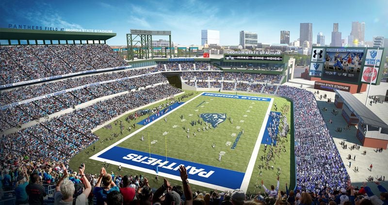 The future look of Turner Field as a football stadium for Georgia State University.