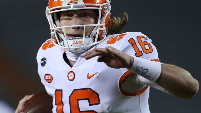 Clemson quarterback Trevor Lawrence was voted The Associated Press offensive player of the year for the Atlantic Coast Conference and was one of a league-best 10 Clemson selections to the AP all-ACC team. (Matt Gentry/The Roanoke Times)
