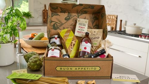 Basket of Italian foods. Courtesy of Oliva Restaurant Group