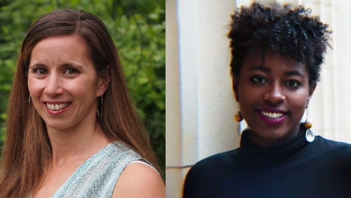 University of Georgia senior Imani Scott-Blackwell, right, and Kara Dyckman, a UGA psychology lecturer, are both running for the Athens Clarke-County Board of Education's District 5 seat.