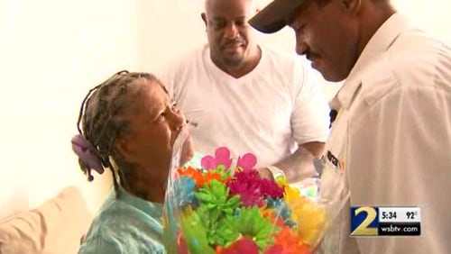 Terri Bradley and MARTA bus driver Winston Douglas shed tears during their first meeting since he helped save her from a stabbing in southwest Atlanta.